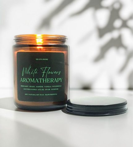 Bergamot kokulu kavanoz mum