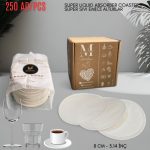 Kağıt Bardak Altlığı Yuvarlak Düz Kesim Baskısız 80 mm 250 Adet