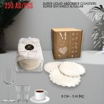 Kağıt Bardak Altlığı Yuvarlak Papatya Kesim Baskısız 80 mm 250 Adet