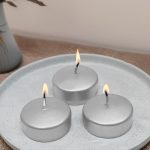 Yüzen Mum Metalik Gümüş 24'lü Paket