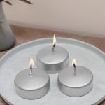 Yüzen Mum Metalik Gümüş 24'lü Paket