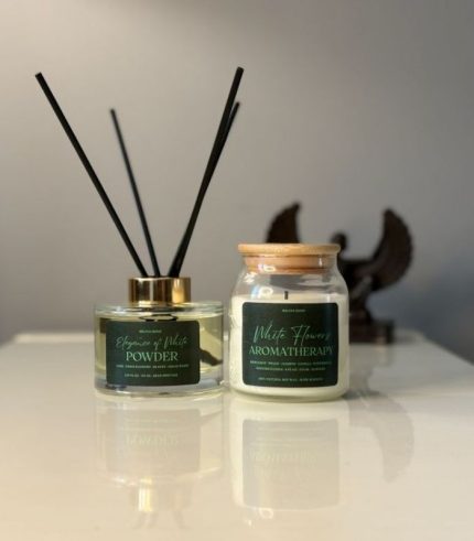 bergamot kokulu mum pudra cubuklu oda kokusu hediye seti 2li